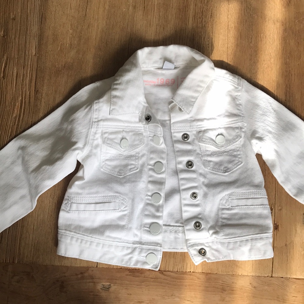 Toddler girls white denim jacket